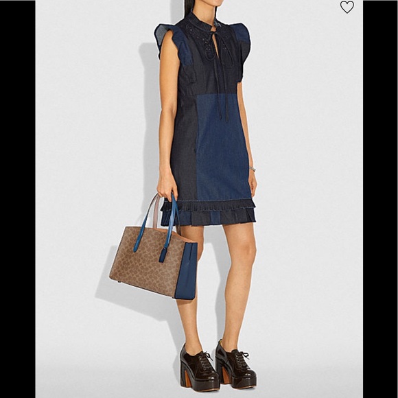 28. Coach Charlie Carryall In Colorblock Signature Canvas - Picture 4 of 10